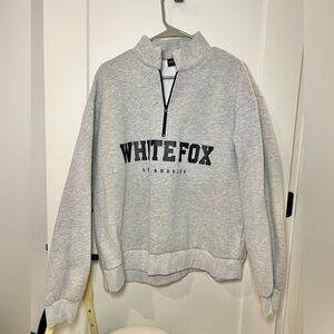 White Fox Boutique Grey Half Zip Sweatshirt